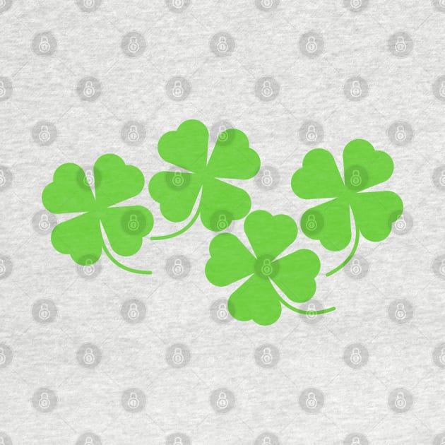 Four Leaves Lucky Shamrock Cluster by Kelly Gigi